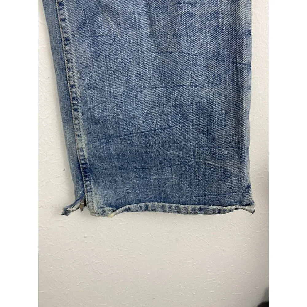 American Eagle Mens Jeans Size 31x30 Button Fly Destressed Holes Cut Hem - Picture 10 of 11